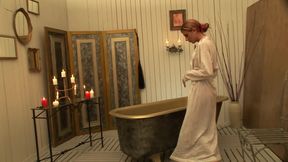 Under the lash - he spank her in bath after fucking