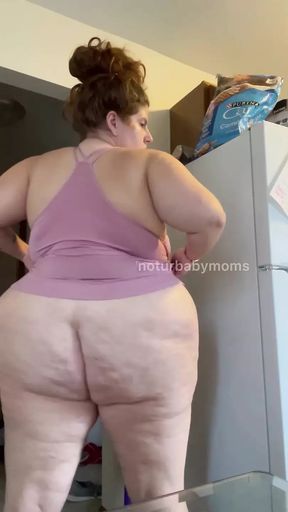 BBW Stripping and Shaking in Pink Dress