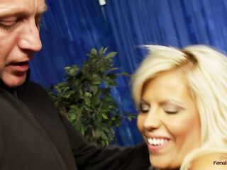 Nasty sweetheart Scarlett takes a thick jock in her hairless snatch