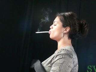 Large Tit big beautiful woman Latin chick Smokes and Bangs