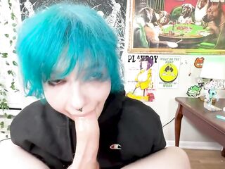 Punk Cutie With Giant Melons Give Sloppy Head and Tittyfuck