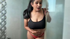 Desi stepdaughter Share Bathroom with Stepfather, Indian Huge Boobs Girl XXX Sex Under Shower