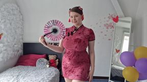 Cherry Blossom Grwm, Soft and Sensual Tease in a Cheongsam