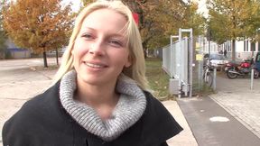 Huge facial for a top-class blonde German doll