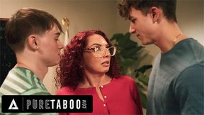 PURE TABOO Devastated Teacher Kiki D'Aire SPITROASTED By Cunning Students To Not Have Affair Exposed