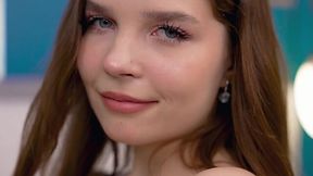 Old man pounds teeny anal slut Polly Doll's tight rear again