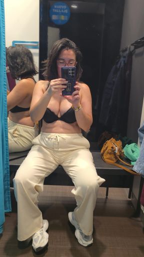 Masturbating in a dressing room