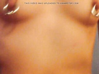 pierced vagina banged and cum. giant piercings. slim