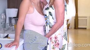 Mature Dutch Lesbians Seduce Busty Young Hottie